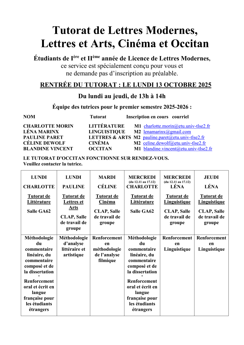 Planning tutotrat S1 2025-26